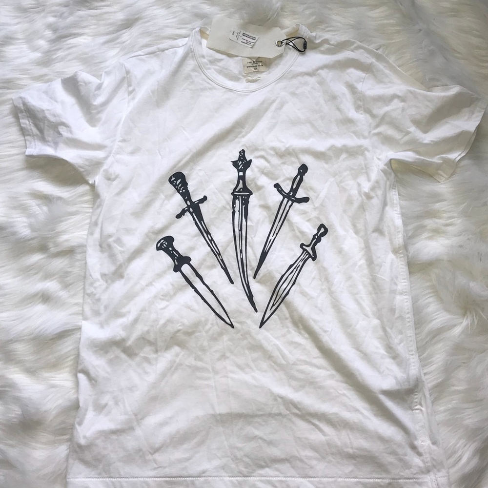 NWT MENS White Rag & Bone Dagger Tee. Size Large
